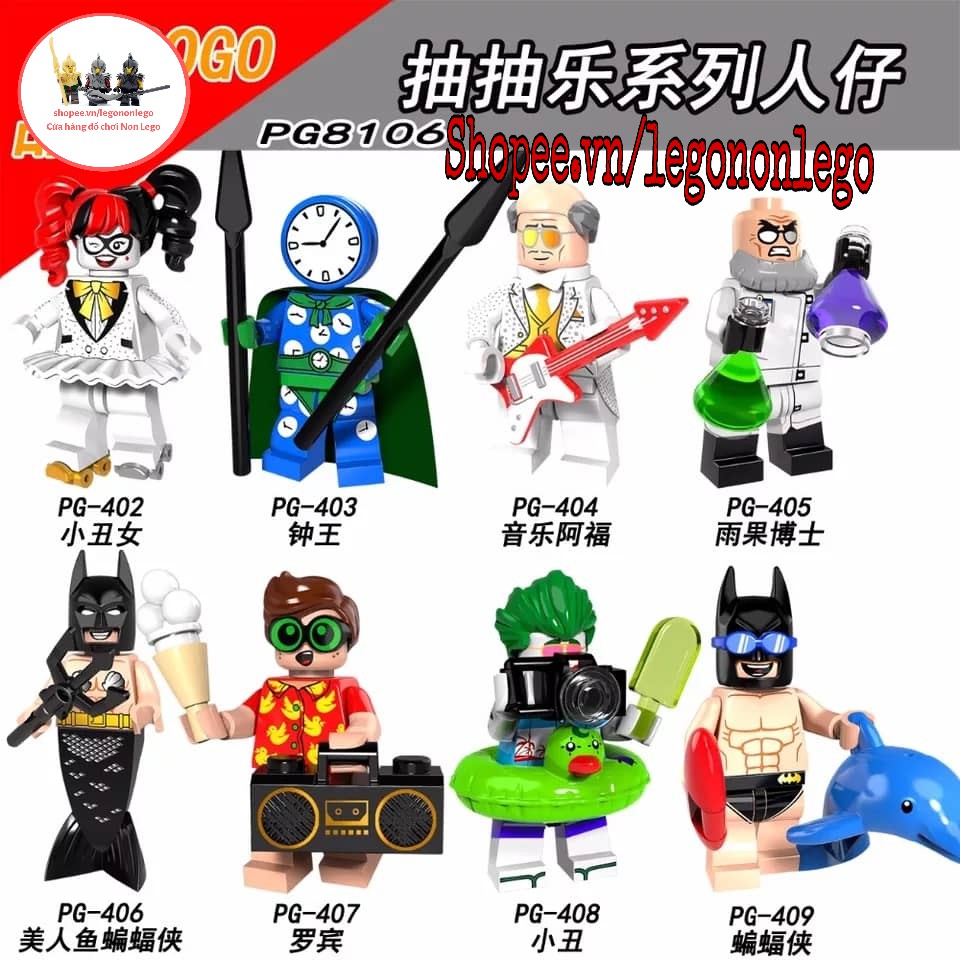 Minifigure các nhân vật DC  BatMan Joker Harley Quinn Robin PG8106