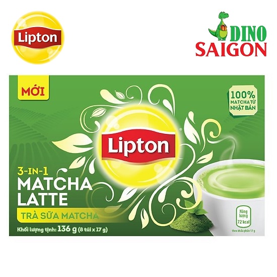 Bộ 3 Hộp Trà Sữa Lipton vị Matcha (Hộp 8 Gói x 17g)