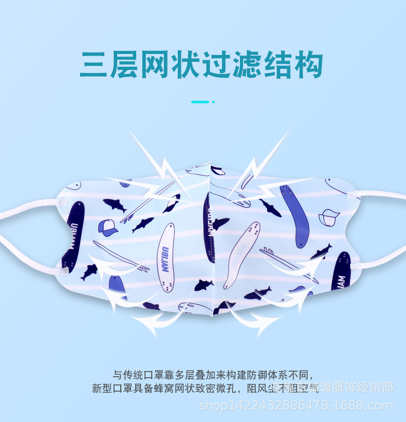 Khẩu Trang Cotton Lụa Lạnh Có Thể Tái Sử Dụng Cho Trẻ Em