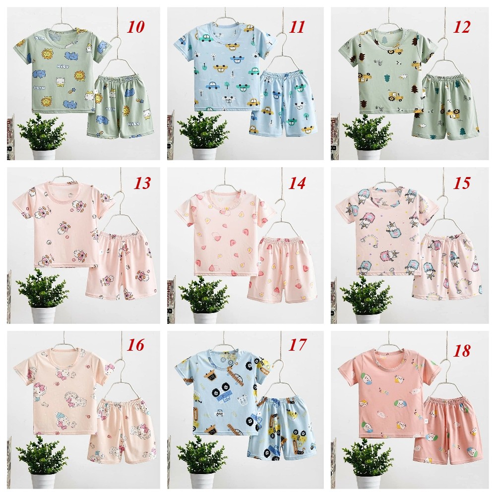 Sale !!! [ Bảng 1] Bộ Cộc Tay Cotton Lạnh Hàng Quảng Châu Cực Đẹp Cho Bé (Size NhỡTừ 15-21kg)(1449 )