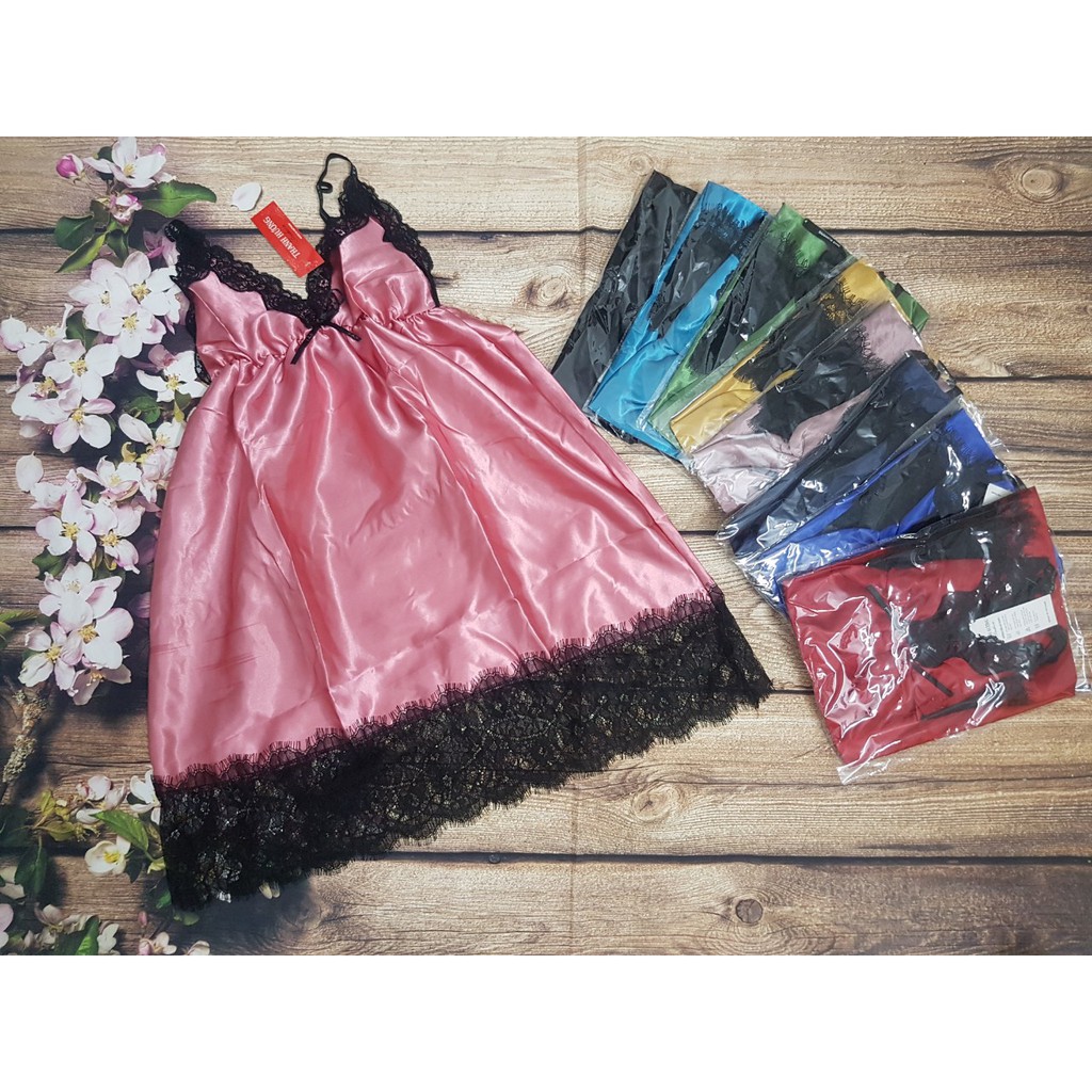 Đồ ngủ sexy nữ💫 Đồ ngủ hai dây phối ren chất lụa phi hai dây chất mịn quyến rũ | BigBuy360 - bigbuy360.vn