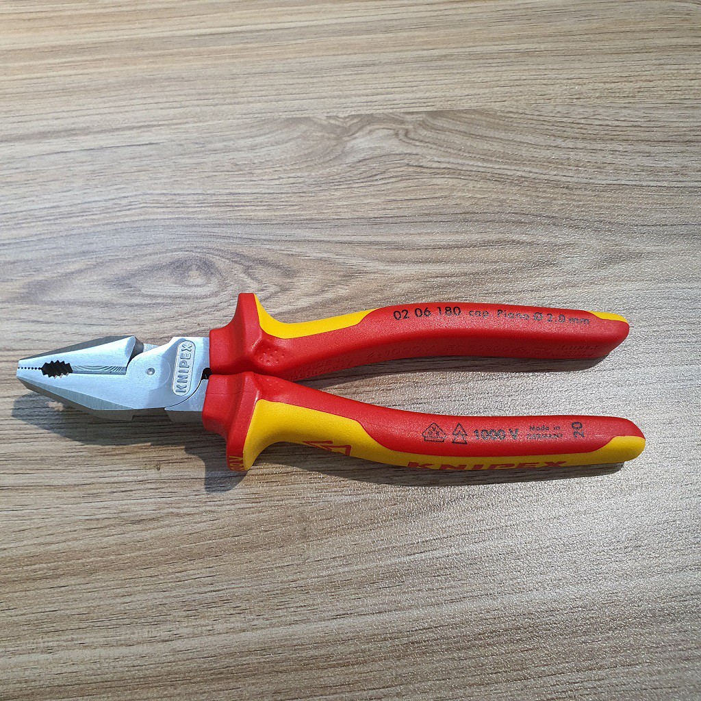 Kìm Knipex Đa Năng Lưỡi Cắt 63 HRC, Cách Điện 1000Volt - 02 06 180 / 02 06 200 / 02 06 225 _G7tools