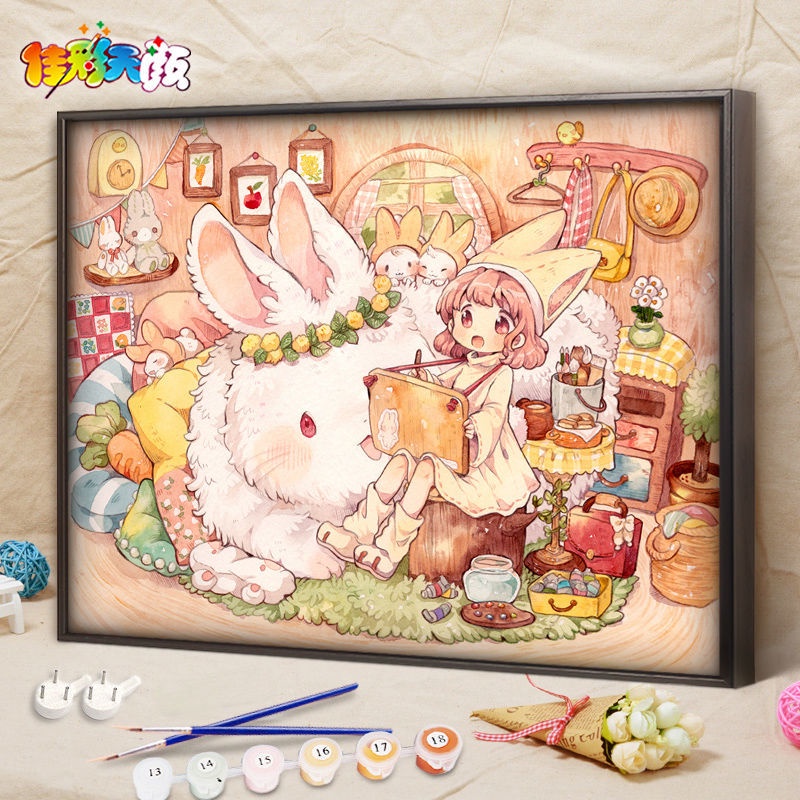 Bộ Tranh Sơn Dầu 40*50cm Tự Làm Họa Tiết Động Vật Trang Trí Nội Thất Sang Trọng Tiện Dụng Kèm Phụ Kiện