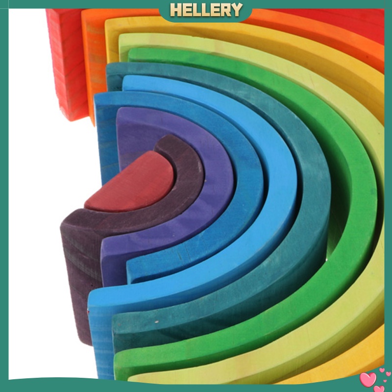 Bộ Đồ Chơi Đường Hầm Xếp Chồng Bằng Gỗ Màu Cầu Vồng Cho Bé