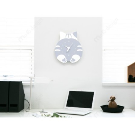 Đồng hồ treo tường Mèo con, đồng hồ trang trí - Bảo hành 12 tháng - Trang trí decor vintage căn phòng - Cat wall clock