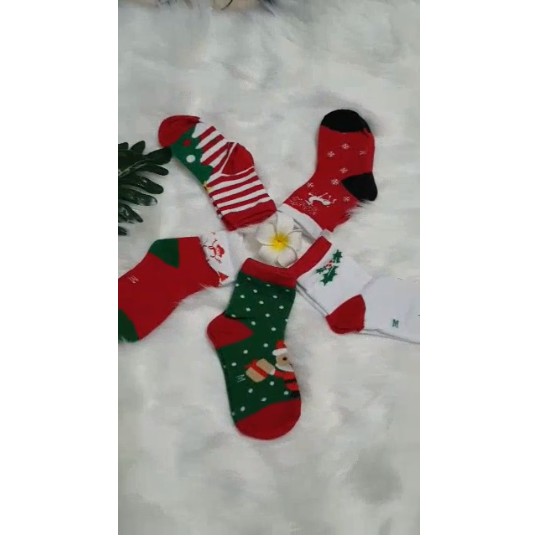 Set 5 Đôi Tất Noel Cổ Cao Cao Cấp - CHILLHOUSE
