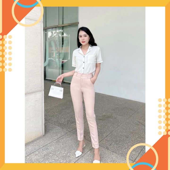 Quần tây công sở nữ lưng cao💯SIÊU ĐẸP💯 Kiểu quần baggy  vải tuyết mưa