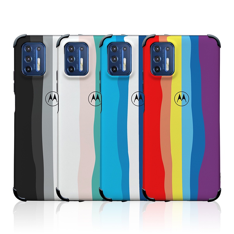 Ốp Điện Thoại Silicon Màu Cầu Vồng Gradient Cho Motorola Moto G9 Plus G8 Play G7 E7 One Macro Vision