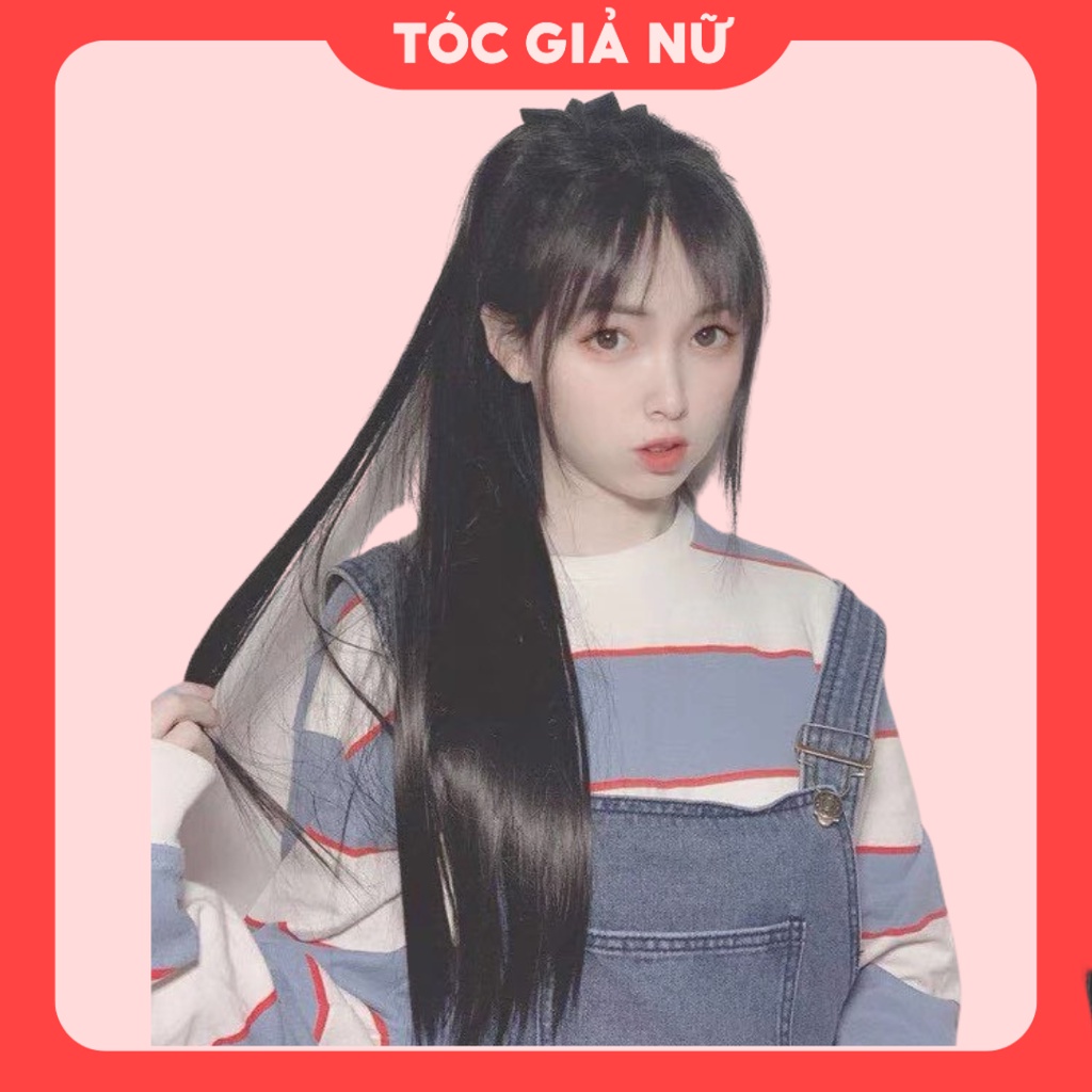 Tóc giả Buộc thẳng mềm mượt chất tơ Hàn Quốc