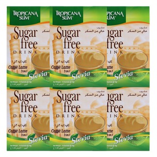 Combo 6 hộp cà phê ăn kiêng không đường chiết xuất từ lá cỏ ngọt Tropicana Slim Latte 140g (10 x 14g)