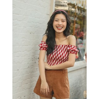 ARIUSTEES- Quần ngắn vải nhung Brown corduroy shorts