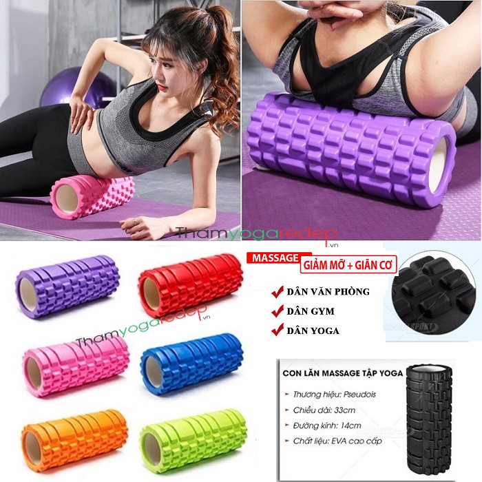 Con Lăn Yoga Foam Roller Massage Dãn Cơ Tập Gym,Yoga, Hàng Chuẩn 50mm.