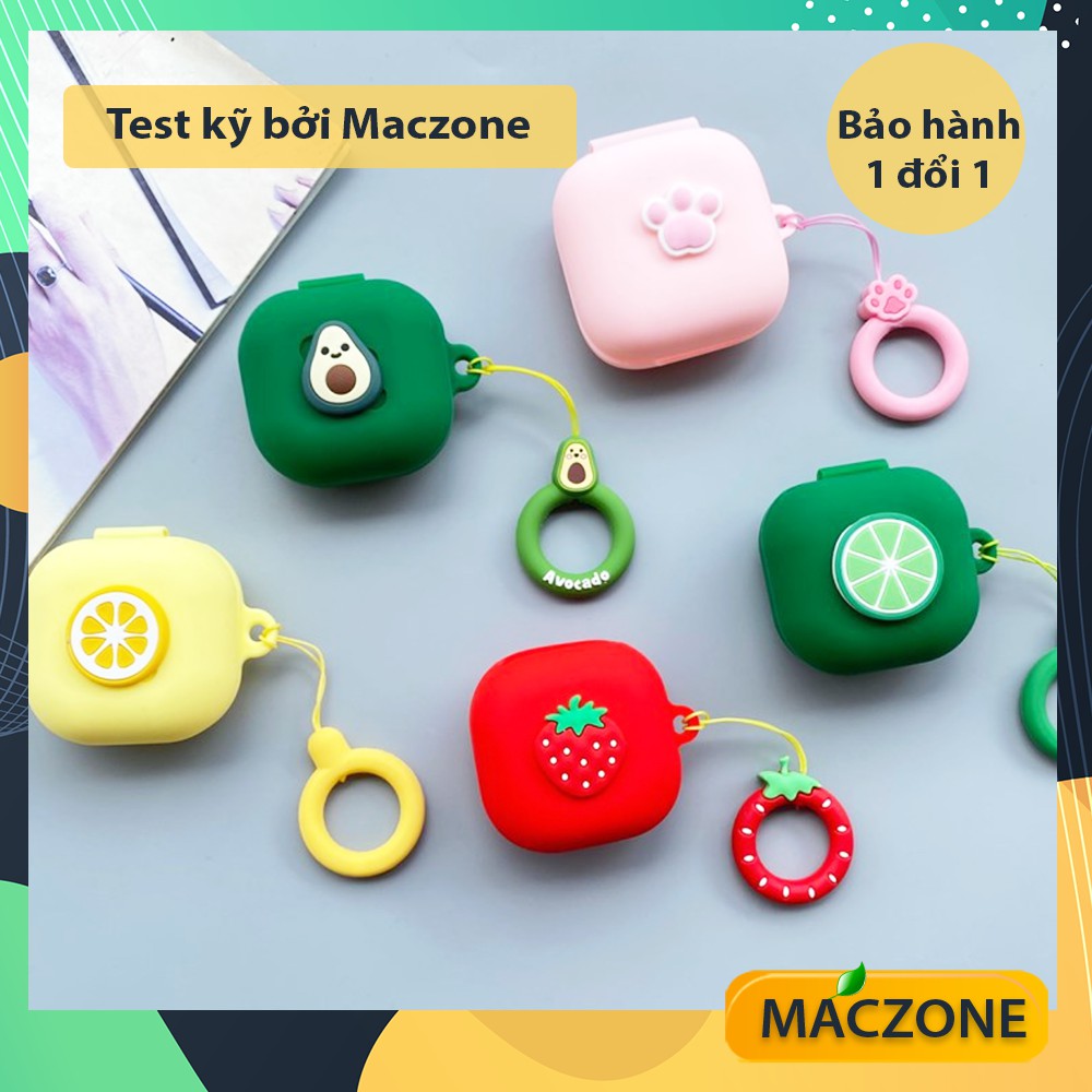 Ốp silicon tai nghe Samsung Galaxy Buds Live vỏ case chống sốc Hoa quả - Tặng Kèm Móc (ZL02)