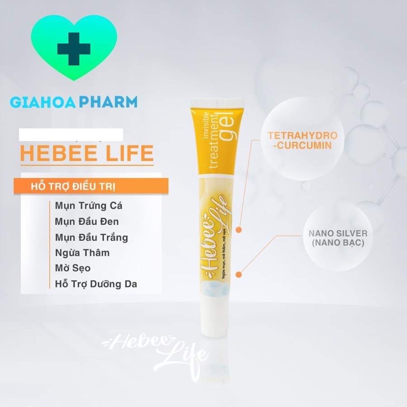 Gel ngừa mụn, mờ thâm, mờ sẹo Hebee Life - Tuýp 20g