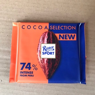 Chocolate Ritter Sports 74% Cocoa Intense From Peru 100g
