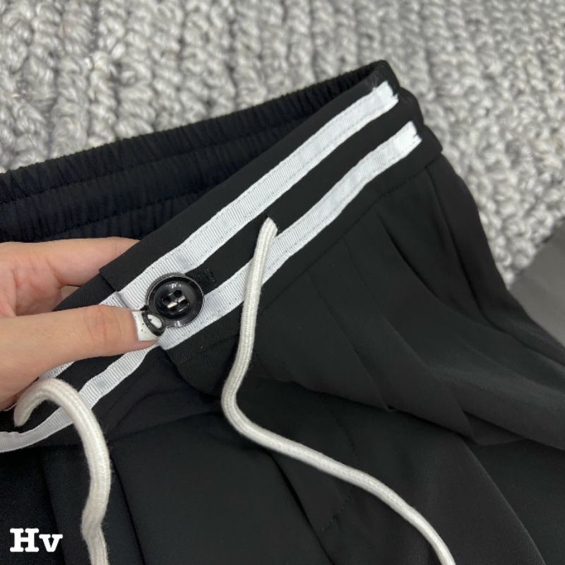 Quần suôngvải RUBY đen phối viền cạp kiểu mới cho nữ