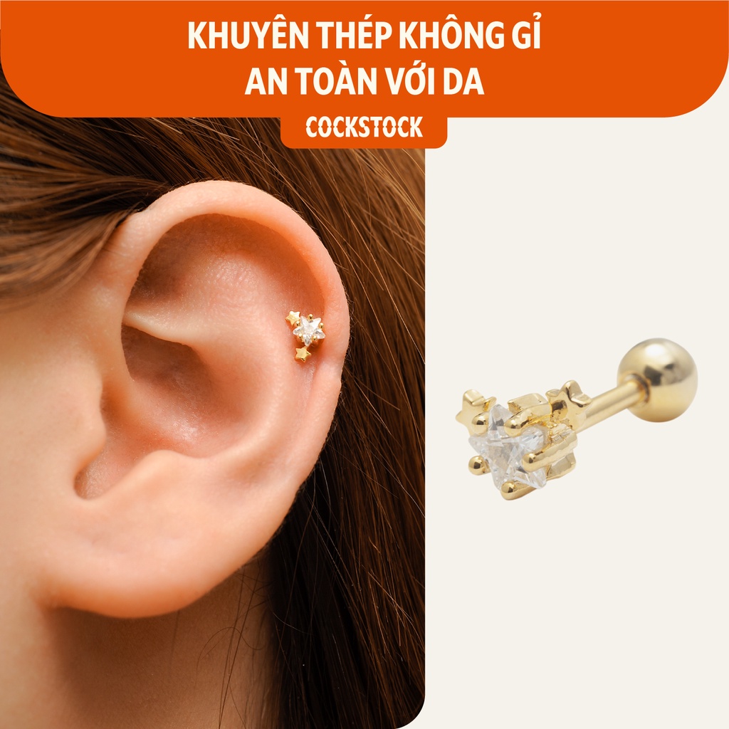 Khuyên tai đá Three Stars2 CockStock