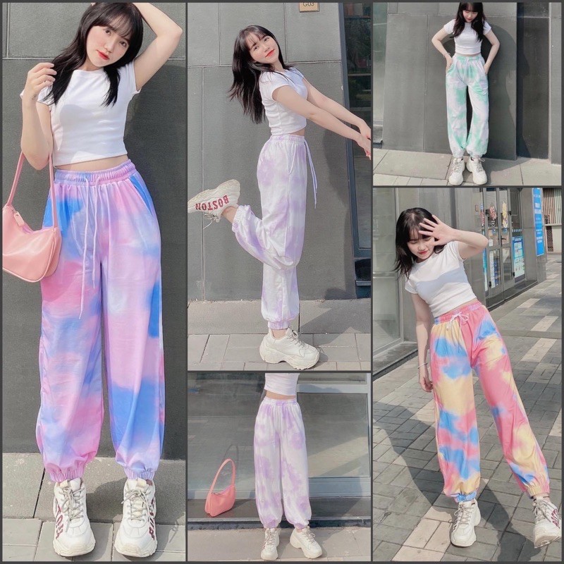 Set Thể Thao Jogger Loang 3D CropTop Body Ảnh Thật