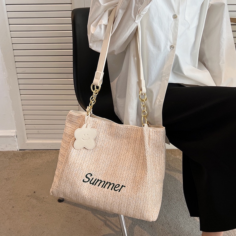 Túi đeo vai IELGY đan sợi cỡ lớn thời trang cho nữ