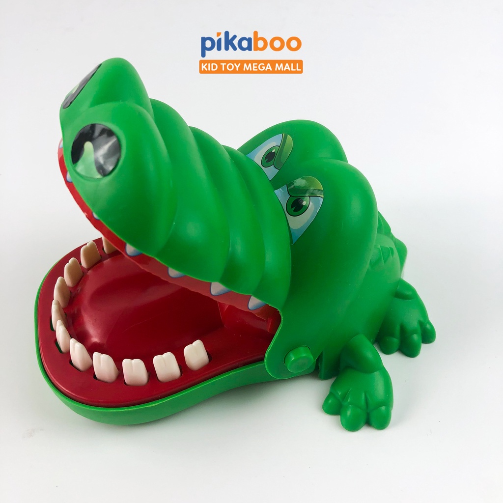 Đồ chơi khám răng cá sấu cắn tay vui nhộn cho bé Pikaboo chất liệu nhựa an toàn cho trẻ từ 3 tuổi