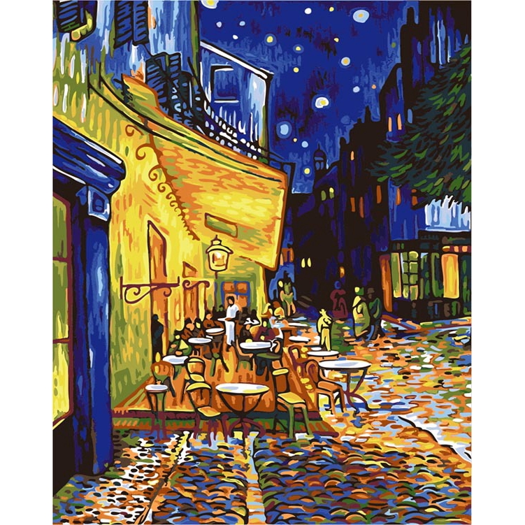 Entry-level diy digital oil painting Van Gogh series oil painting hand-painted decorative painting living room landscape flowers