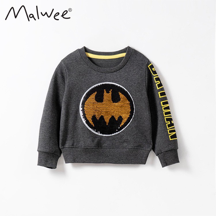 Áo thun Batman người dơi nỉ da cá tay dài cho bé trai thu đông Malwee chính hãng 2-7T - Misolkids by huong274