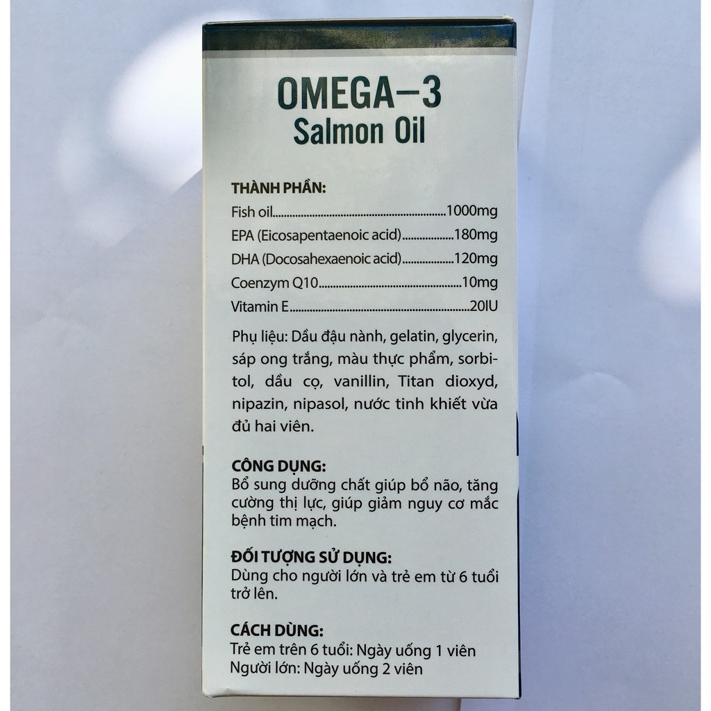 Viên uống dầu cá hồi Omega 3 alaska Salmon oil lọ 100 viên