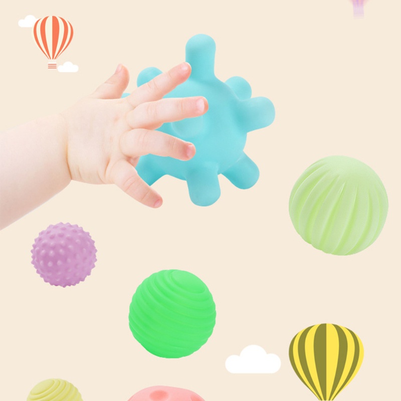 Bộ 6 bóng đồ chơi nhiều màu sắc dễ thương dành cho bé sơ sinh