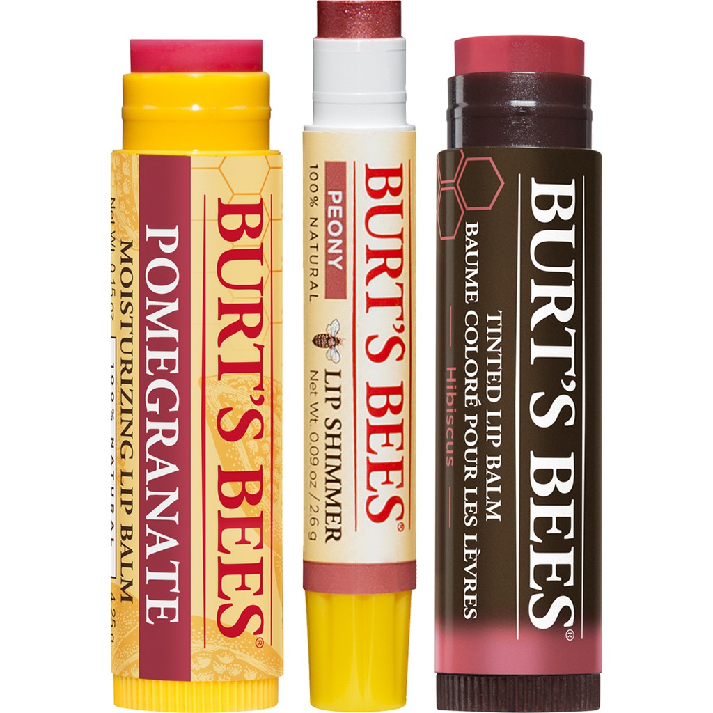 BURT BEE Bộ 3 Son Dưỡng Môi Có Màu, Nhũ và Mùi BURTS BEES Misletoe Kiss Gift Set Dùng Hàng Ngày, Đi Học, Đi Làm, Đi Tiệc