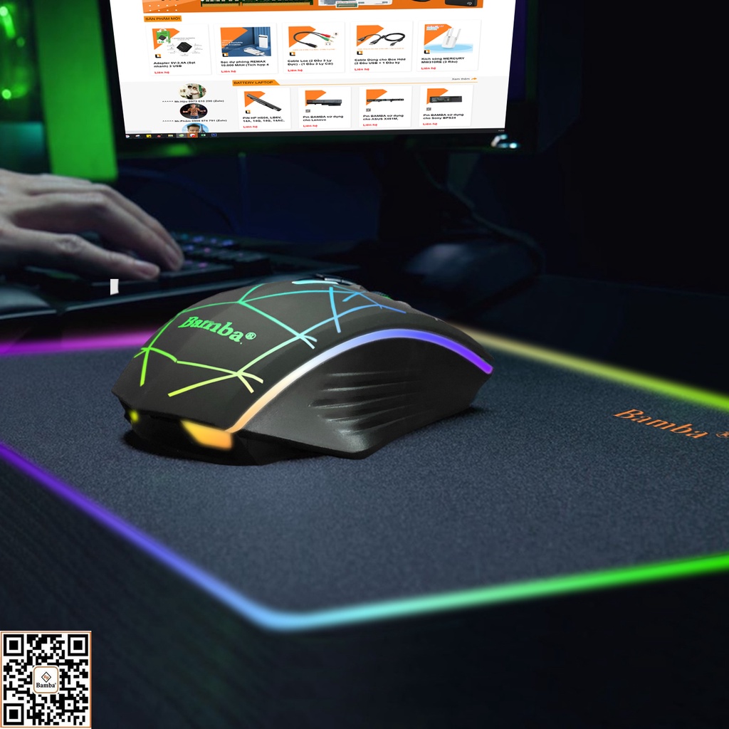 Chuột quang máy tính có dây Bamba B08 LED CHUYÊN GAME
