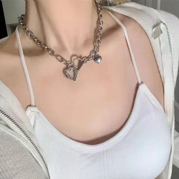 Dây chuyền trái tim bạc cho nữ nam phụ kiện thời trang
