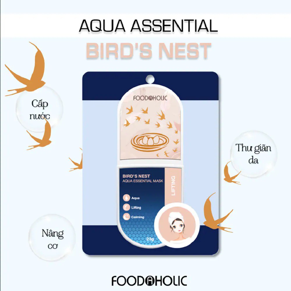 COMBO 4 Mặt Nạ Chăm Sóc Da Toàn Diện Foodaholic Essential Mask 23g - COLLAGEN, BIRD'S NEST, BLACK PEARL, DIAMOND
