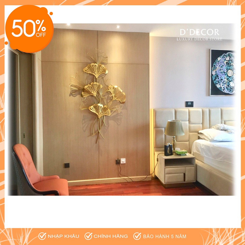 Tranh sắt treo tường nghệ thuật, trang decor trang trí hoa 2 vòng xanh lá đẹp cao cấp - 2056