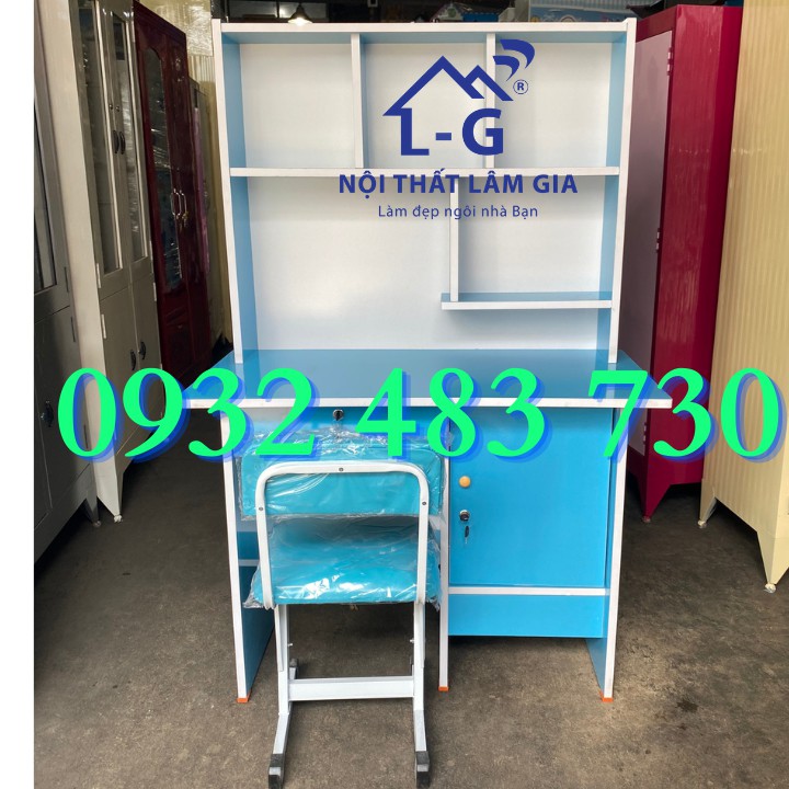 Bàn học sinh liền kệ 1mx45x145 giá rẻ HCM