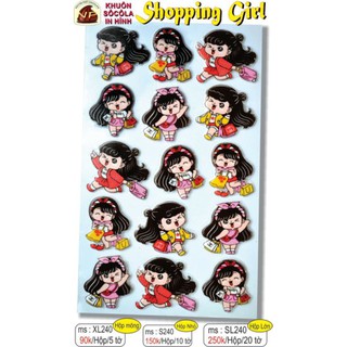 KHUÔN CHOCOLATE HÌNH BÉ GÁI BABY TEEN TRANG TRÍ BÁNH KEM CUPCAKE SINH NHẬT
