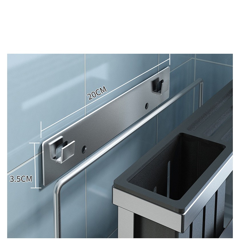 Giá Kệ Để Dao Thớt , Có Giá Để Nắp Xoong Nồi ,  Ống Đựng Đũa INOX SUS304 Dán Tường