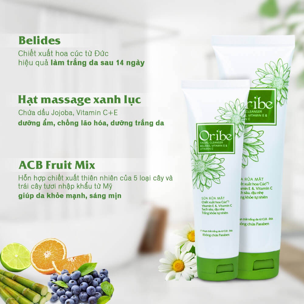 Sữa Rửa Mặt Oribe Dưỡng Trắng Tạo Bọt Thu Nhỏ Lỗ Chân Lông Tẩy Tế Bào Chết Sáng Da Dưỡng Ẩm.suckhoechomoinha