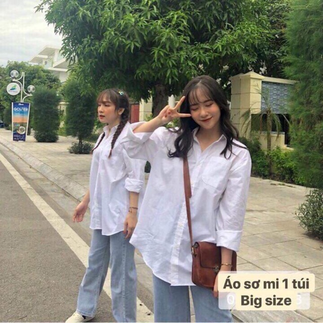 Áo sơimi trắng 1 túi cổ bẻ HUSL754