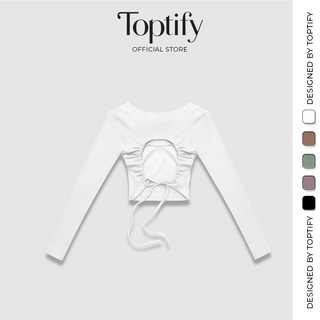 Áo croptop nữ tay dài TOPTIFY hở lưng cột dây High Standards Top AC208