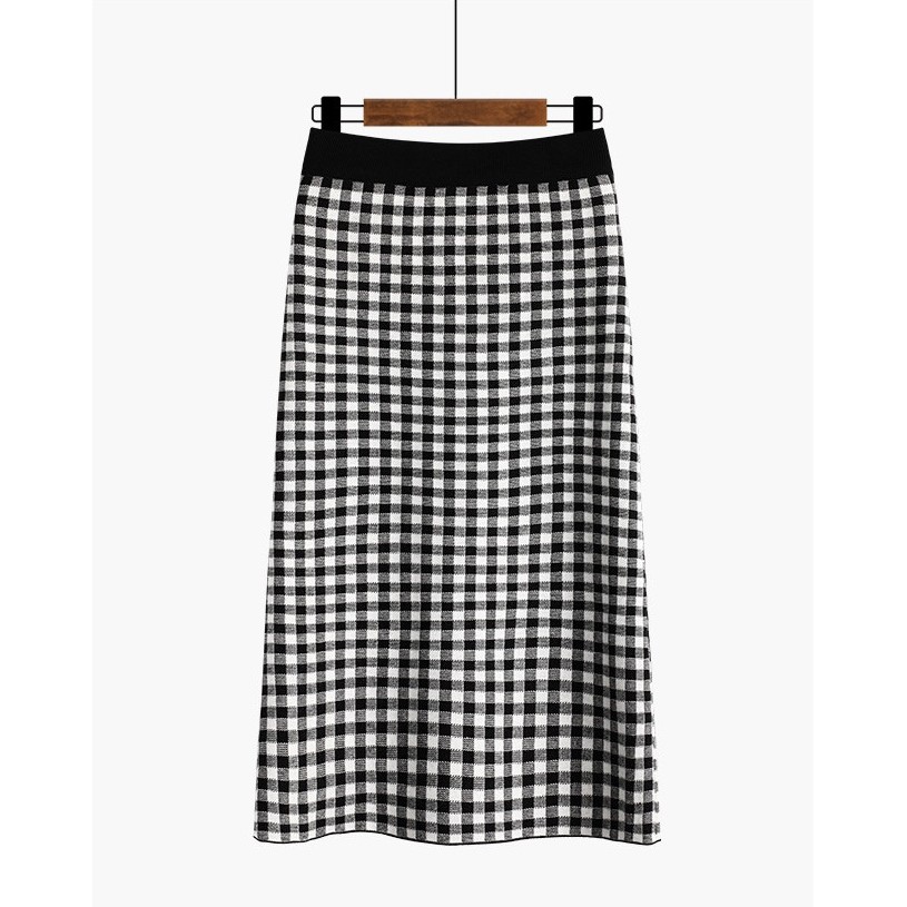 Váy midi thun len caro gingham - V632 | BigBuy360 - bigbuy360.vn