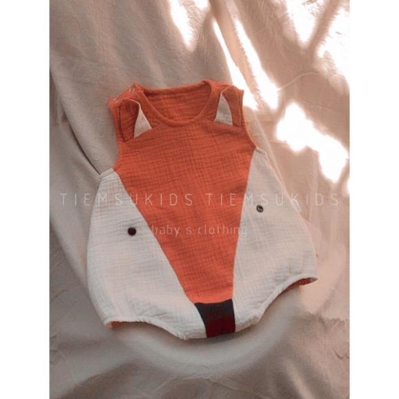 HÀNG TRẺ EM THIẾT KẾ - Body xô muslin cho bé hình mặt cáo