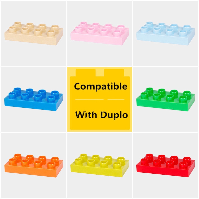 6PCS Set khối đồ chơi lego lắp ráp 8 lỗ bằng nhựa nhiều màu cho bé