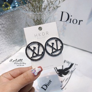 Khuyên tai bông tai LV tròn đa'