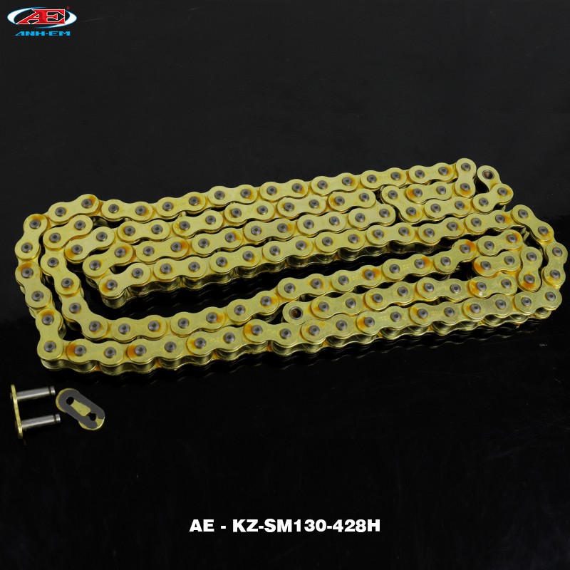 KOZI Sên CZ Vàng (428H-130L) 9ly - Mắt tròn (RG/RGV/ST2K)  SUZUKI SPORT - SU XIPO - RG 110 - RGV 120 - SATRIA 2000