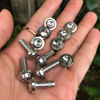 Ốc inox đầu dù 5li15 (m5x15) - 6li15 (m6x15) - 6li2 (m6x20) - dành cho nhiều loại xe