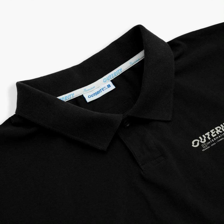 Áo polo nam nữ local brand unisex Outerity Cá Sấu Cross Cut / Đen&amp;Xám / ORT.B 704