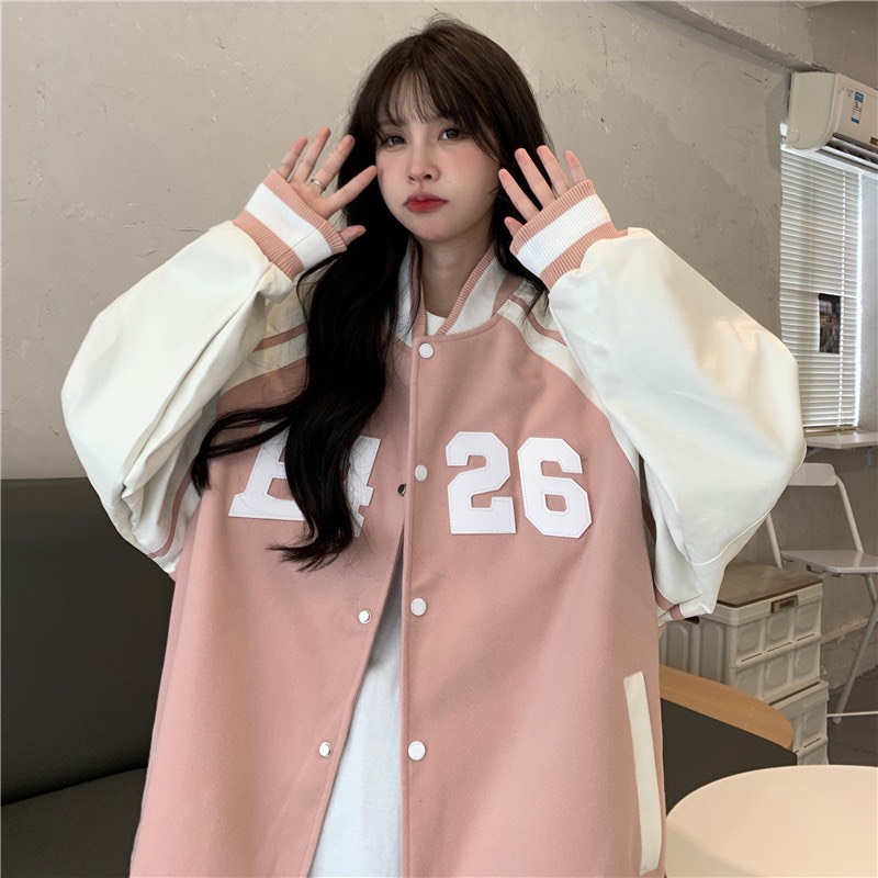 Áo khoác bomber jacket romwe phối tay F4 form rộng chất nỉ cotton dày mặc thu đông | BigBuy360 - bigbuy360.vn