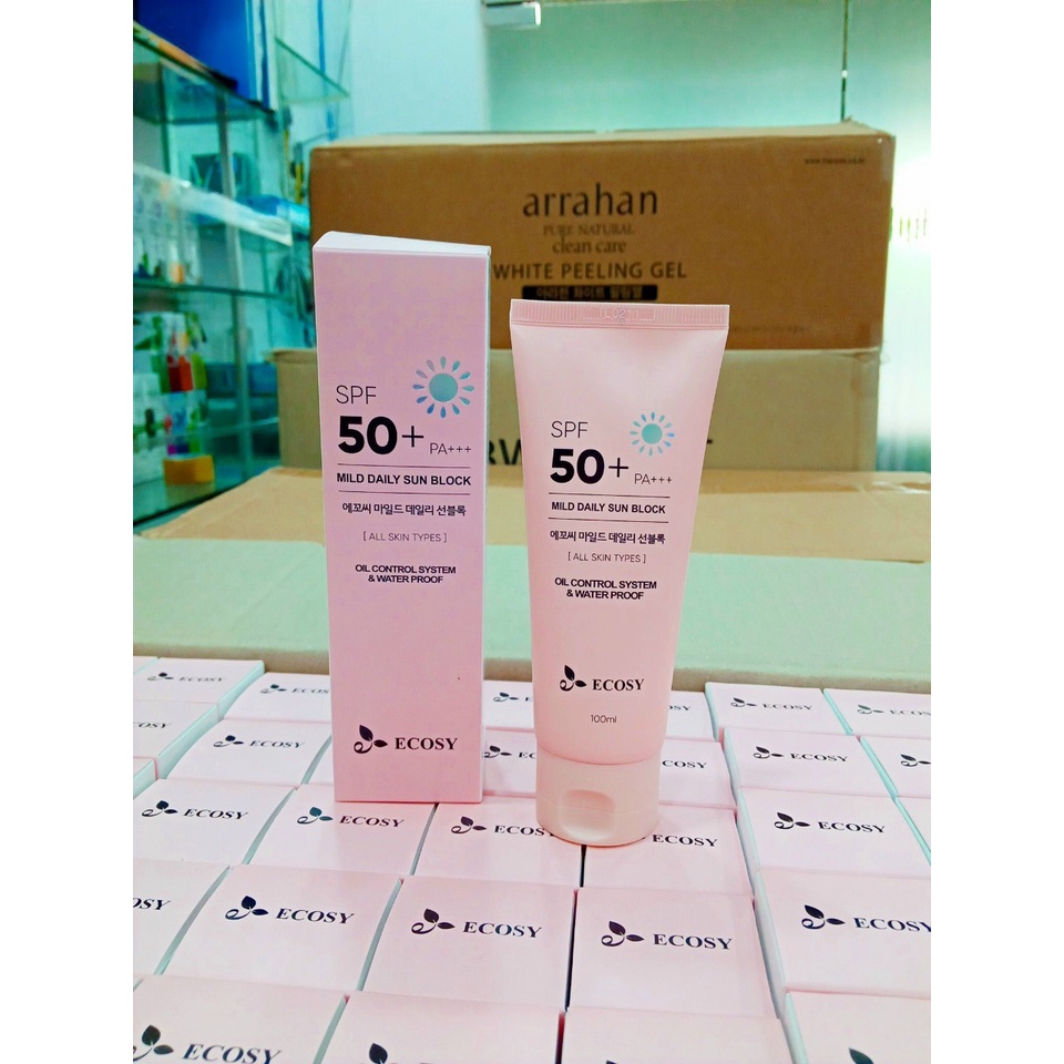 Kem chống nắng Kiềm Dầu và Chống Thấm Nước Ecosy Mild Daily 100ml