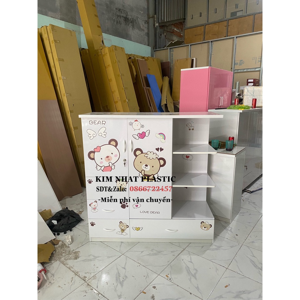 TỦ QUẦN ÁO CHO BÉ NHỰA ĐÀI LOAN SẴN HÌNH DÁN SIÊU ĐẸP FREESHIP TPHCM
