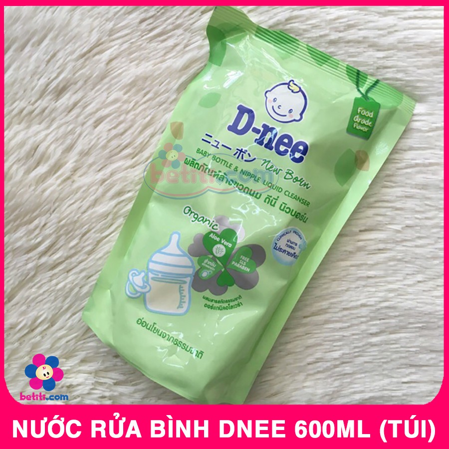 [D-Nee] Nước Rửa Bình Sữa, Núm Ti Dnee Organic Túi 600ml - 8851989060194